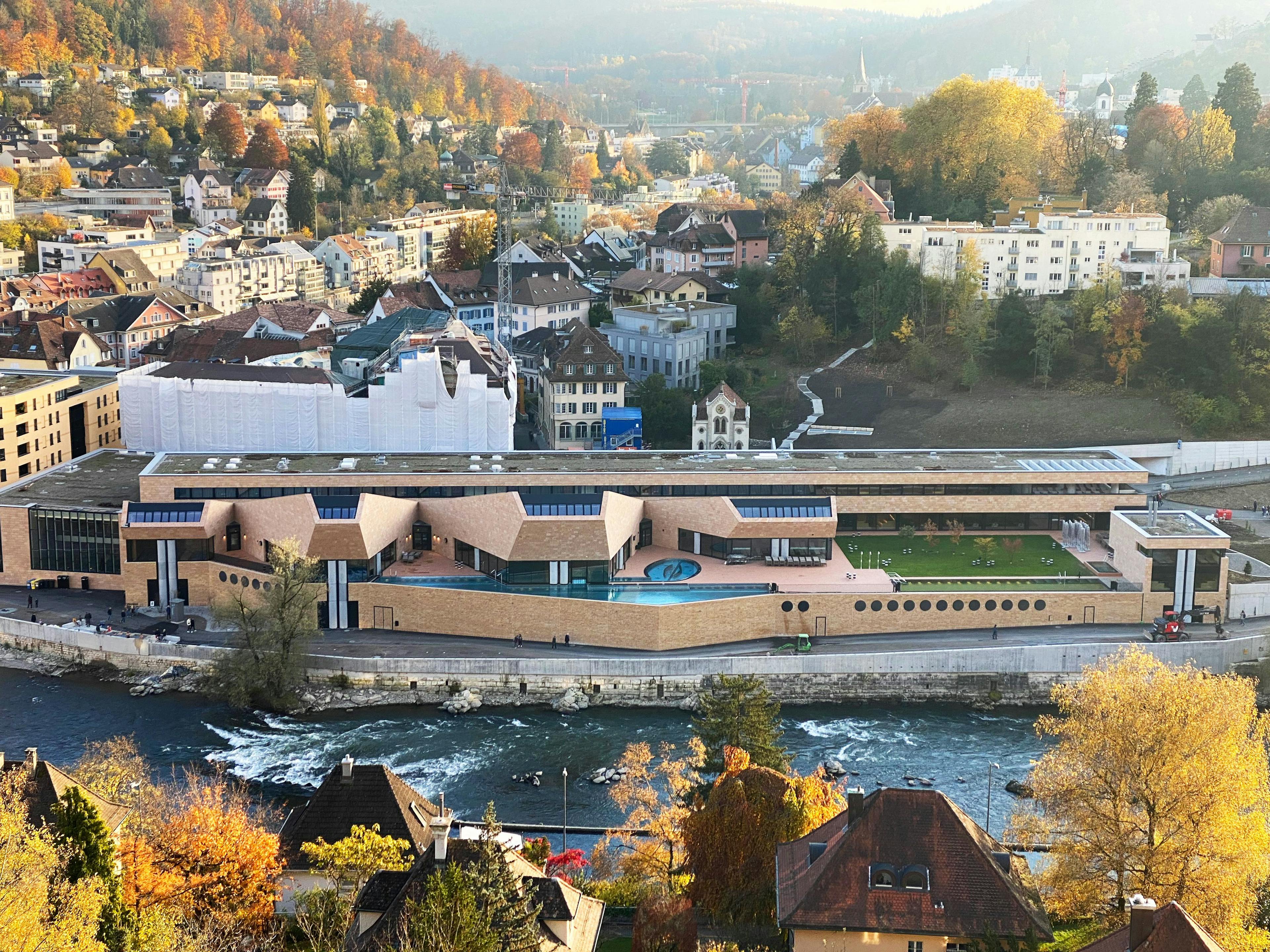 Blick auf die Wellness-Therme FORTYSEVEN. ©Thermal Baden AG